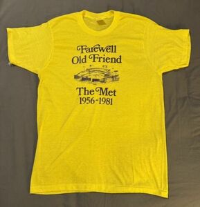 VTG Farewell Old Friend The Met 1956-1981 T-Shirt Minnesota Twins & Vikings Sz L 海外 即決