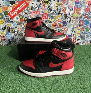 25.5cm(US7.5) - エアジョーダン 1 Retro High OG Banned (Bレッド) / 2016年 海外 即決