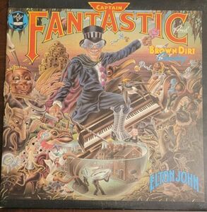 1975 ELTON JOHN CAPTAIN FANTASTIC バイナル LP Record All Inserts Poster Near Mint 海外 即決