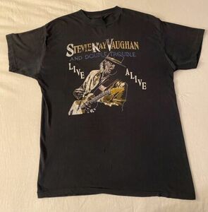 Vintage Stevie Ray Vaughan Double Trouble Live Alive Tour T-Shirt Thin Sz Medium 海外 即決