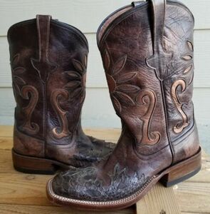 Fantastic! Women's RIOS OF MERCEDES Leather w/Snakeskin Inlay COWBOY BOOTS sz 6 海外 即決