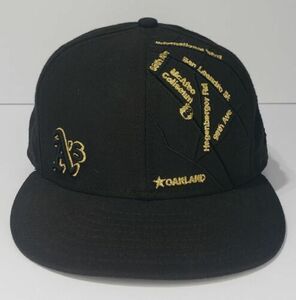 Oakland Athletics A's Hat Cap New Era 59Fifty 7 1/8 Black City Map MLB Unique 海外 即決