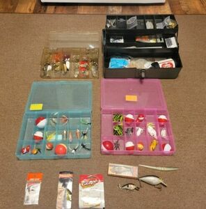 Vintage fishing lures weight Thinfin Fatso Amago Tackle Box Great Lot 海外 即決