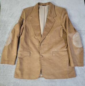 Vintage Pioneer Wear Blazer Mens 44L Brown Corduroy Elbow Patches Western Jacket 海外 即決