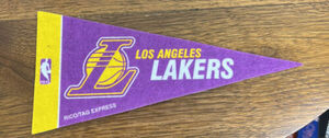 LA Lakers Los Angeles Vtg NBA Basketball Mini Pennant 4" x 9" Rico Tag Express 海外 即決