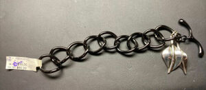 NEW RLM Studio Robert Lee Morris Sterling Silver And Hematite Toggle Bracelet 海外 即決