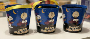 Peanuts Snoopy Happy Halloween Great Pumpkin Paper Pail Lot Of 3 海外 即決