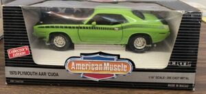 Ertl American Muscle 1/18 Lime Green 1970 Plymouth AAR Barracuda #7379 Read! 海外 即決