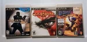 Sony PS3 Game Lot x(3) GoldenEye Reloaded 007, God Of War III, Sly Cooper Tested 海外 即決