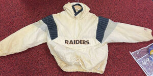 Vintage 90s Oakland Raiders Pullover Jacket Starter Los Angeles Las Vegas XL 海外 即決