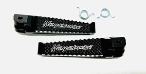 HAYABUSA ENGRAVED BLACK DIAMOND CUT FRONT FOOT PEGS 1999-2007 SUZUKI HAYABUSA 海外 即決