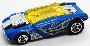 2013 HOT WHEELS ROGUE HOG BLUE 1:64 DIECAST 2 3/4" RACE CAR W/ YELLOW & WHITE 海外 即決