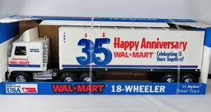 VTG 21 IN NYLINT WALMART STORES GMC SEMI TRUCK Trailer Anniversary 912W W/ BOX 海外 即決