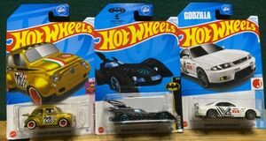 Hot Wheels Super Treasure Hunt 2024 Fiat 500D + Treasure Hunt Batmobile + R33 海外 即決
