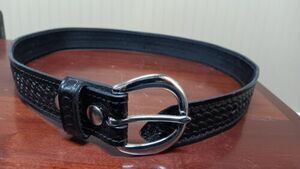 leather basket weave duty belt/dress belt. Security,police, Fire,EMS,EMT. 海外 即決