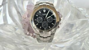 CASIO Edifice Day-Date Stainless Steel Black Dial 39mm Men's Watch 海外 即決