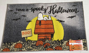 Peanuts Snoopy Halloween Pumpkin Decorative Accent Rug Mat 20X32” Doghouse NEW 海外 即決