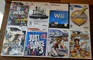 LOT8 Wii GAMES 8 Titles D J HERO DJ Hero 2 ARCTIC TALE Pictionary JUST DANCING + 海外 即決