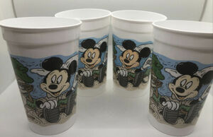 Walt Disney World Animal Kingdom Souvenir Plastic Cups (4) - Mickey Mouse Safari 海外 即決