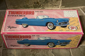 Fifties 50's Tin Friction 1956 Thunderbird Type 1956 Hard Top Car Carolina Blue 海外 即決