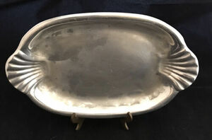 Vintage Wilton Armetale Oval Tray Platter SCALLOP SHELL Serving 10.5” x 6.5” 海外 即決