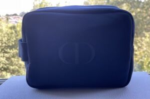 Dior Toiletry Bag Dopp Kit Shaving Pouch Cosmetic Travel Zip Case Navy Blue 海外 即決