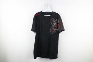 Vtg Affliction Mens Large Faded Rose Flower Snake UFC MMA Fighting T-Shirt USA 海外 即決