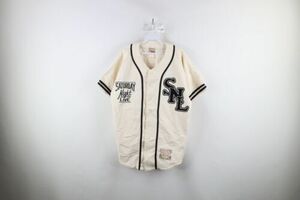 Vintage Roots Mens Medium Distressed Saturday Night Live Baseball Jersey Cream 海外 即決