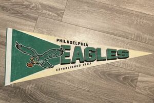 PHILADELPHIA EAGLES CLASSIC RETRO LOGO ROLL UP FELT PENNANT 12"x30" NEW WINCRAFT 海外 即決