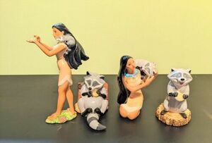 DISNEY Pocahontas LOT 4 piece Collectors Figurines Enesco & Disney Figures Meeko 海外 即決