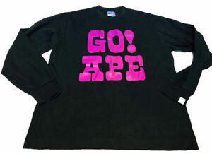 Bape Go Ape Black L/S Tee Size L Large Long Sleeve Vintage 2000’s EUC Rare (A17) 海外 即決