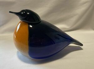 Iittala Bird Oiva Toikka Finland Signed Art Glass Eastern Bluebird 536/1250 海外 即決