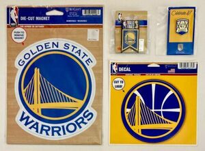 Golden State Warriors NBA Basketball Fan Pack - Magnet, Decal & (2) Pins NEW 海外 即決