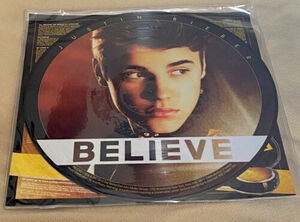 Extremely Rare Justin Bieber Autographed 2 Picture Disc Believe バイナル LMTD EDT? 海外 即決