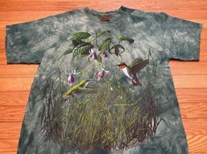 Vtg 90s 1998 The Mountain James Hautman Hummingbird Flower Nature T-Shirt Size L 海外 即決