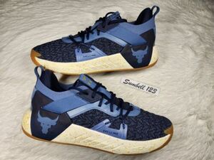 アンダーアーマー Project Rock 6 Navy ブルー Baby The Gum Bottom Bull Gym メンズ Sz 14 海外 即決