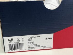 リーボック Classics Men's Classic 23.5cm(US5.5) レザー Sneakers M42845 White/グレー 新品 海外 即決