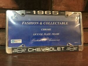 1965 Chevy Chevrolet GM Licensed Front Rear Chrome License Plate Holder Frame 海外 即決