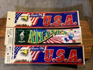 Official Licensed Olympic Games Atlanta 1996 Bumper Sticker Lot Of 3 海外 即決