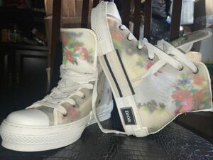 Dior #1 B23 Flower Oblique High Top Sneakers 39 Size 海外 即決