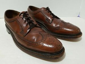 VTG Florsheim Imperial Wing Tip 5 Nail V Cleat 93602 Hand Stained Brown Sz 12 A 海外 即決