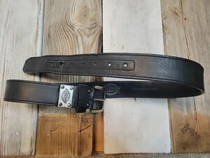 Dickies Genuine Leather Mens Belt Black Size 34 Silver Tone Buckle 海外 即決