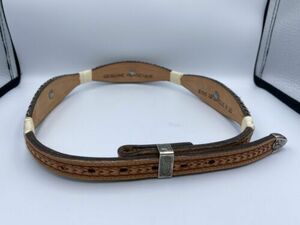 Leather Belt Alpaca Mexico Horsehair Silver Tone Size 30 海外 即決