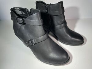 Jessica Cline Boots Women’s Sz 8M Black Side Zipper Buckle High Heel 07454 海外 即決