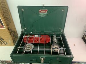 Vintage 10/81 Coleman 425F499 2 Burner Camp Stove Orig. Box - Red Tank Model 425 海外 即決