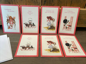 Vtg 1967 AGC American Greetings Holly Hobbie Valentine Cards Lot 7 UNUSED 海外 即決