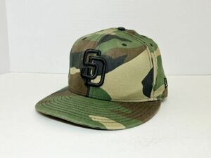 MLB San Diego Padres Hat Armed Forces New Era 59Fifty Green Camo Cap Fitted Sz 7 海外 即決