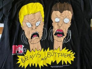 Vintage 1993 Beavis & Butthead "Scared" MTV T-Shirt DeSantis Original NEW XL 海外 即決