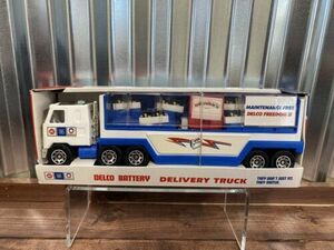 VINTAGE 1983 BUDDY L DELCO BATTERY GMC DELIVERY SEMI TRUCK w/ DRIVER 14" - NIB 海外 即決