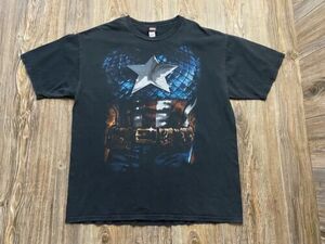 Vintage T Shirt Marvel Captain America Muscle Abs Chest Size XL Super Hero 海外 即決